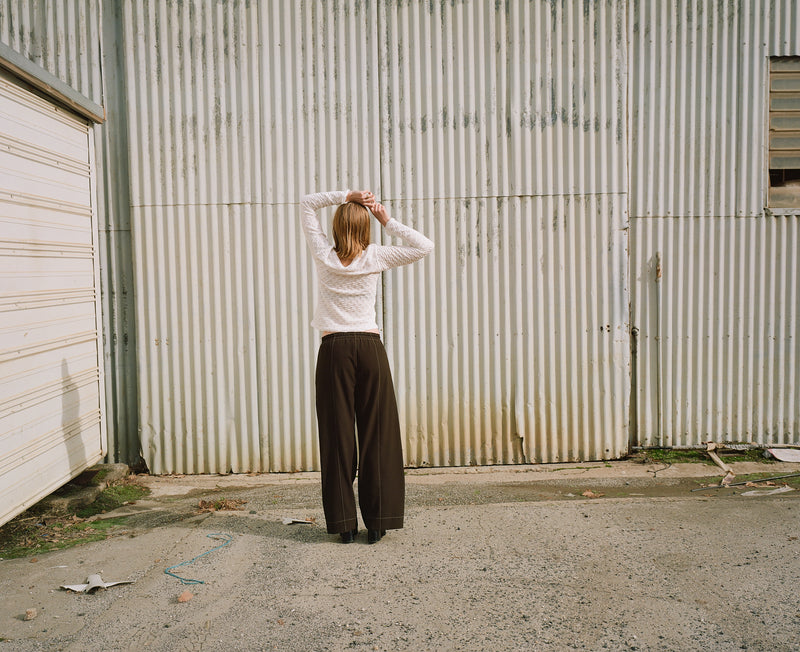 Panel Pant in Seersucker Wool