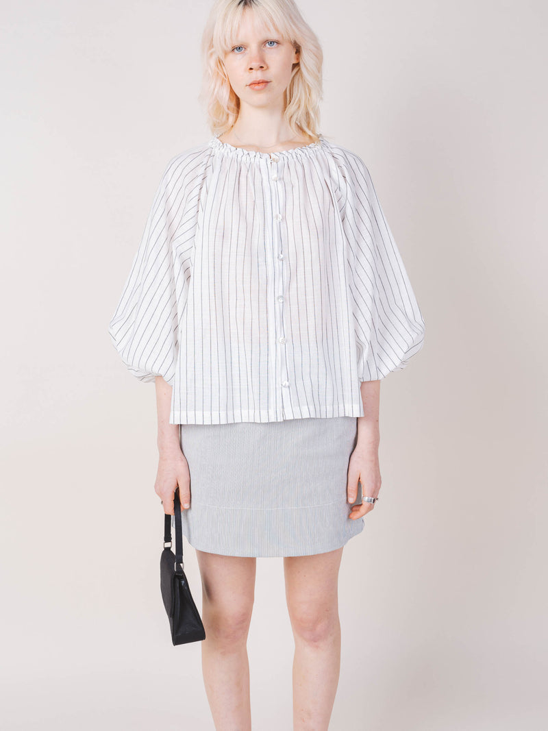 The Peddler Top in Pinstripe