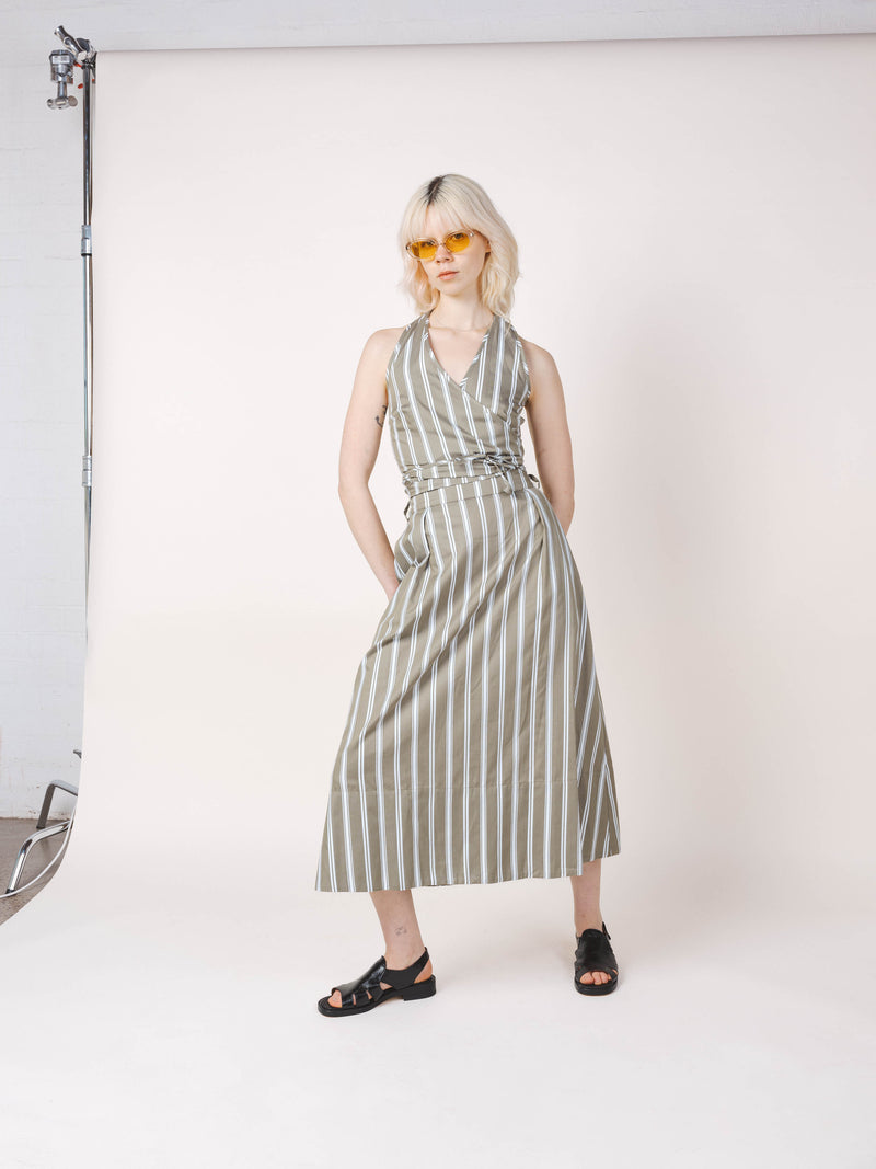 The Abby Skirt in Olive Stripe