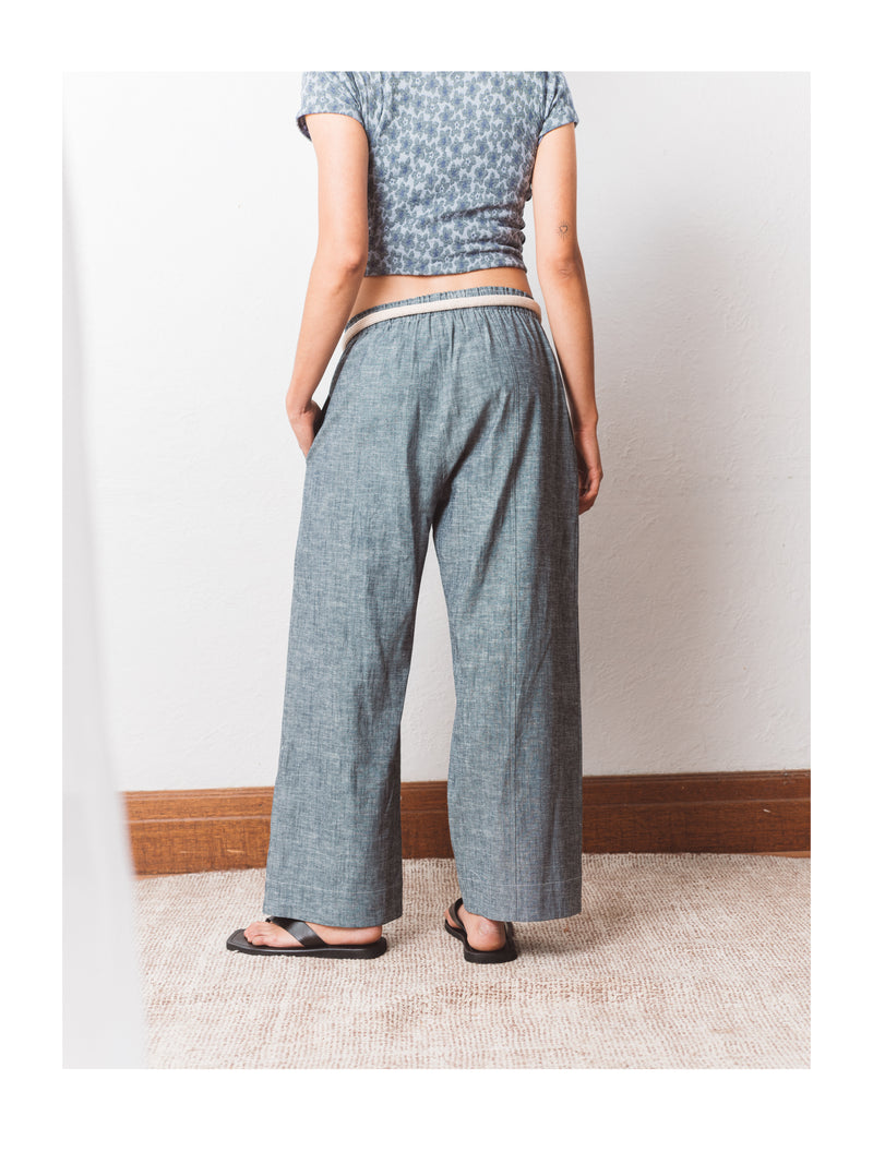 Denim Panel Pant in Organic Hemp