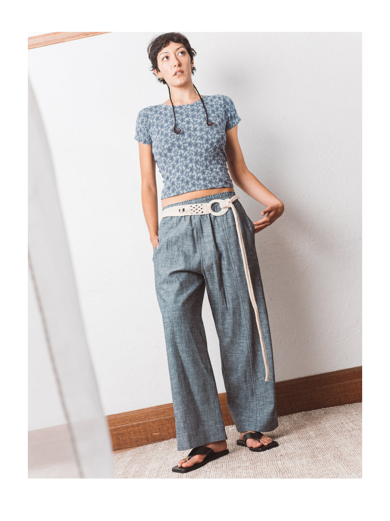 Denim Panel Pant in Organic Hemp