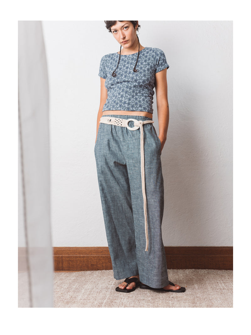Denim Panel Pant in Organic Hemp