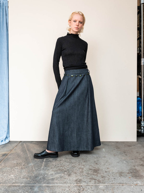 The Abby Skirt in Indigo Denim